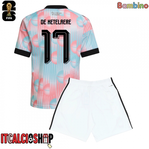 Belgio Charles De Ketelaere #17 Seconda Maglia Bambino Mondiali 2026 Manica Corta (+ Pantaloni corti)